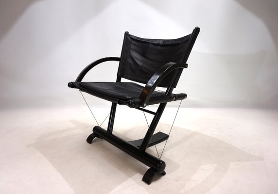 Vintage String Leather Lounge Chair from Weishäupl Werkstätten, 1980-HUW-2026949