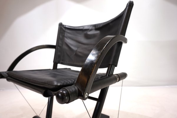 Vintage String Leather Lounge Chair from Weishäupl Werkstätten, 1980-HUW-2026949