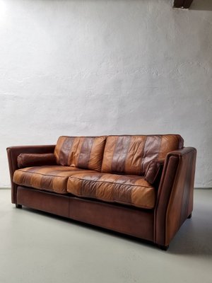 Vintage Striped Leather Sofa-UAO-1020298