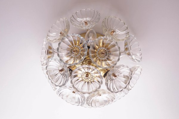 Vintage Sunburst Flush Mount from VEB Ebersbach, Germany, 1960s-KIJ-1368013