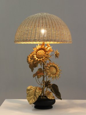 Vintage Sunflower Table Lamp, 1980s-ZLE-1784064