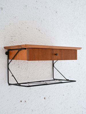 Vintage Suspended Bedside Table with Drawer, 1960s-QWP-2035467