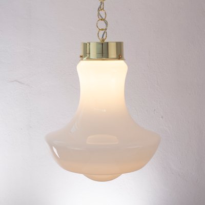 Vintage Suspension Lamp in White Murano Glass Milk, Italy-MPO-1361958