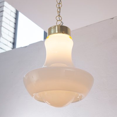 Vintage Suspension Lamp in White Murano Glass Milk, Italy-MPO-1361958