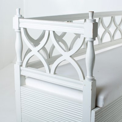 Vintage Swedish Bench in White-VAP-1759483