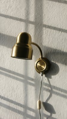 Vintage Swedish Brass Wall Lamp by Ewå Belysning, 1960s-UMB-1153544