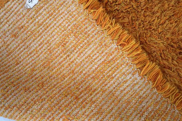 Vintage Swedish Handmade Shag Rug, 1960s-JZV-1343695