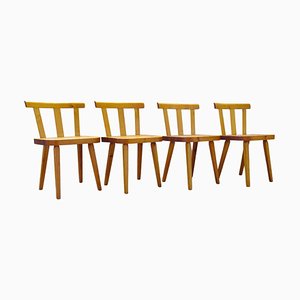 Vintage Swedish Pine Dining Chairs, Set of 4-UYK-1294001