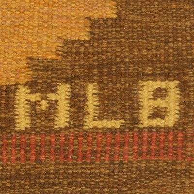 Vintage Swedish Röllakan Rug with Signature, 1950s-QDP-1417098