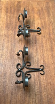 Vintage Swedish Wrought Iron Wall Candleholders from Ahrnebergs, Set of 2-UAH-1279405