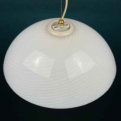 Vintage Swirl Murano Glass Pendant Lamp, Italy, 1970s-WQC-1398928