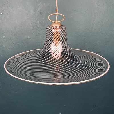 Vintage Swirl Murano Pendant Lamp, Italy, 1970s-WQC-1215758