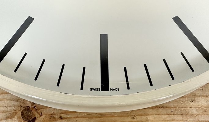 Vintage Swiss Beige Wall Clock from Favag, 1970s-CGF-1408522