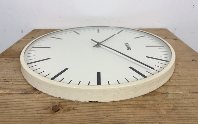 Vintage Swiss Beige Wall Clock from Favag, 1970s-CGF-1408522