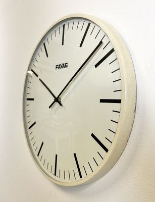 Vintage Swiss Beige Wall Clock from Favag, 1970s-CGF-1408522