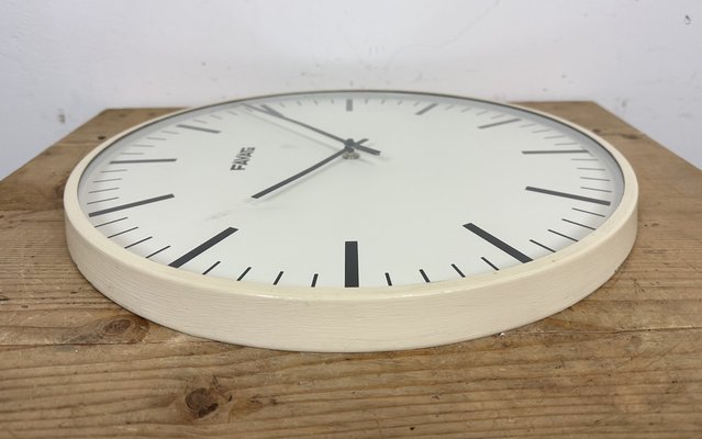 Vintage Swiss Beige Wall Clock from Favag, 1970s-CGF-1408522