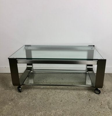 Vintage Table in Brushed Chrome and Aluminum, 1970-RWZ-1393268