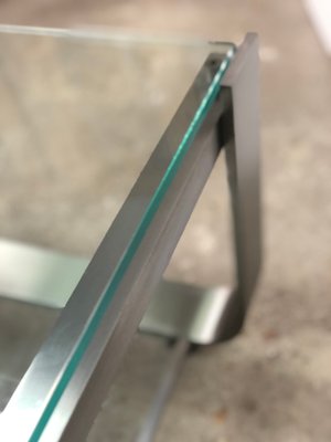 Vintage Table in Brushed Chrome and Aluminum, 1970-RWZ-1393268