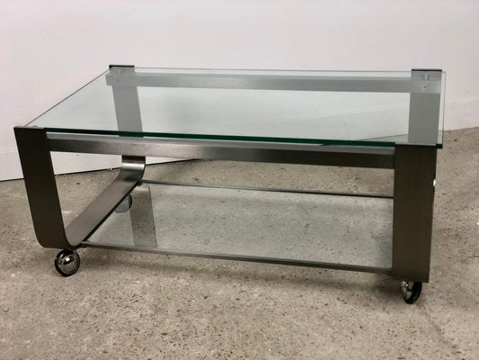 Vintage Table in Brushed Chrome and Aluminum, 1970-RWZ-1393268