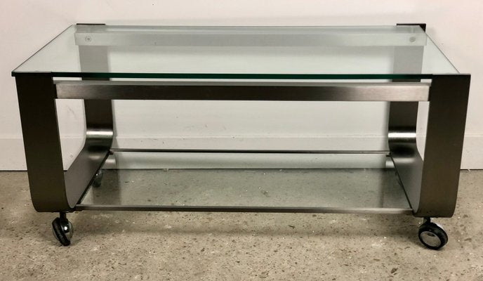 Vintage Table in Brushed Chrome and Aluminum, 1970-RWZ-1393268