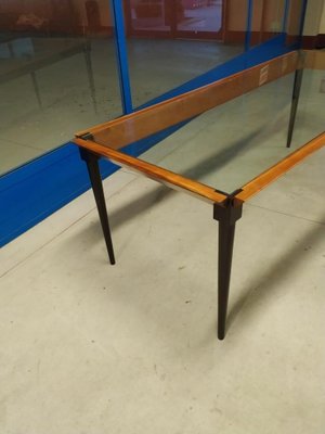 Vintage Table in Cherry and Glass, 1950s-OEC-1765626