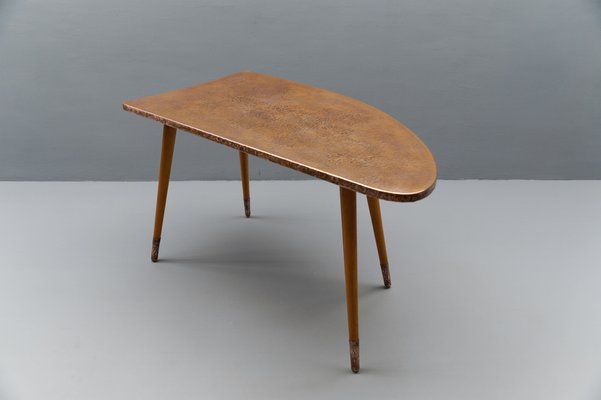 Vintage Table in Copper and Wood, 1950s-KQB-1740953