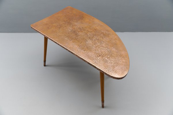 Vintage Table in Copper and Wood, 1950s-KQB-1740953