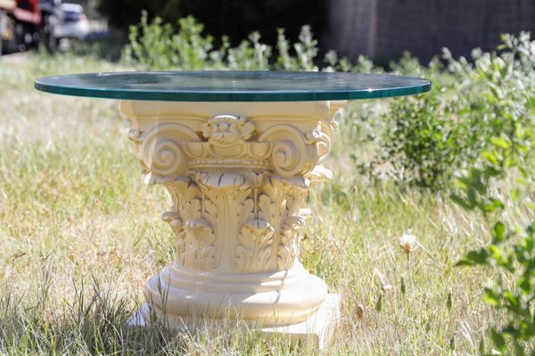 Vintage Table in Glass and Ceramic-PTH-1335666