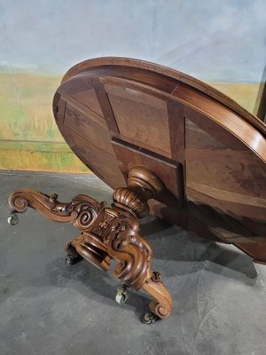 Vintage Table in Walnut with Central Leg-GBA-2016432