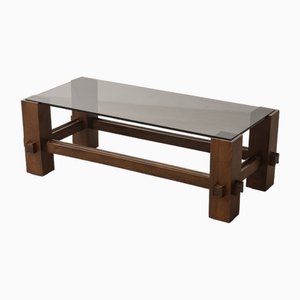 Vintage Table in Wood and Glass, 1960s-IUC-1723088