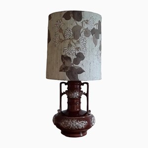 Vintage Table Lamp in Brown Glassier Ceramic, 1980s-HOI-1340736