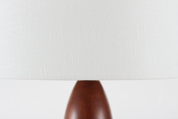 Vintage Table Lamp in Hand-Turned Teak by Finn Juhl, 1960s-QQ-2035761