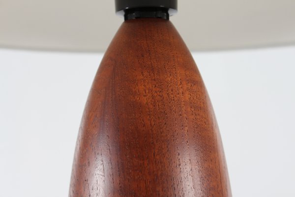 Vintage Table Lamp in Hand-Turned Teak by Finn Juhl, 1960s-QQ-2035761