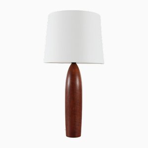 Vintage Table Lamp in Hand-Turned Teak by Finn Juhl, 1960s-QQ-2035761