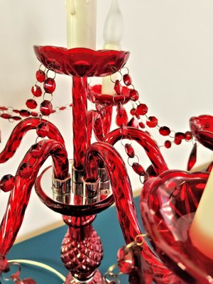 Vintage Table Lamp in Red Murano Glass-GKV-1347951