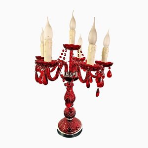 Vintage Table Lamp in Red Murano Glass-GKV-1347951