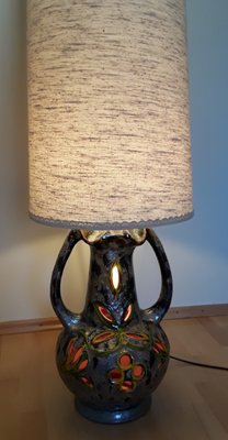 Vintage Table Lamp on Ceramic Base in Fat Lava style, 1970s-HOI-1377510