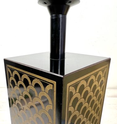 Vintage Table Lamp with Black and Gold Cube Base-WZZ-1330790