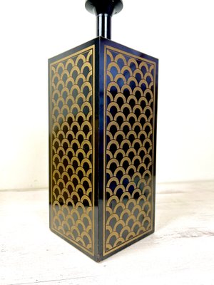 Vintage Table Lamp with Black and Gold Cube Base-WZZ-1330790