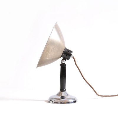 Vintage Table Lamp with Chrome Shield, Czechoslovakia, 1920s-UL-745849