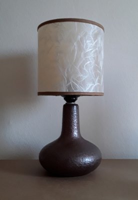 Vintage Table Lamp with Copper Shimmering Ceramic Foot, 1970s-HOI-1382283