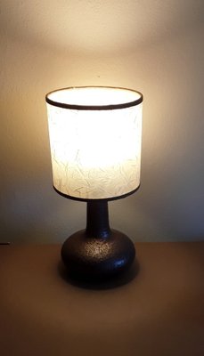 Vintage Table Lamp with Copper Shimmering Ceramic Foot, 1970s-HOI-1382283