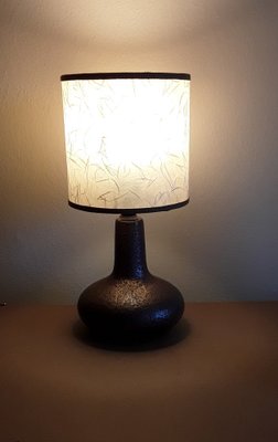 Vintage Table Lamp with Copper Shimmering Ceramic Foot, 1970s-HOI-1382283