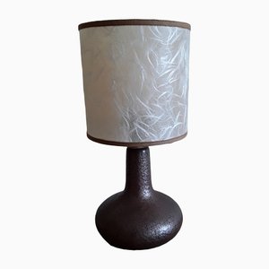 Vintage Table Lamp with Copper Shimmering Ceramic Foot, 1970s-HOI-1382283