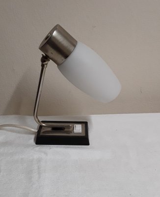 Vintage Table Lamp with Gray Metal Foot, 1970s-HOI-1737422