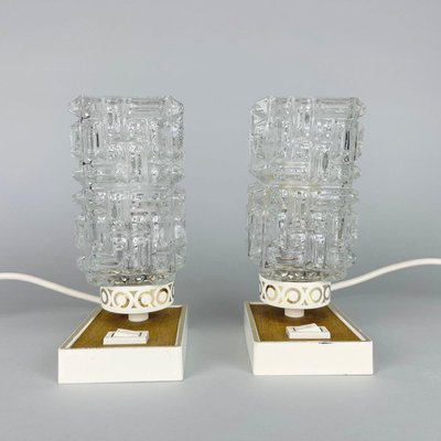 Vintage Table Lamps in Glass, 1960s, Set of 2-TZ-1383603