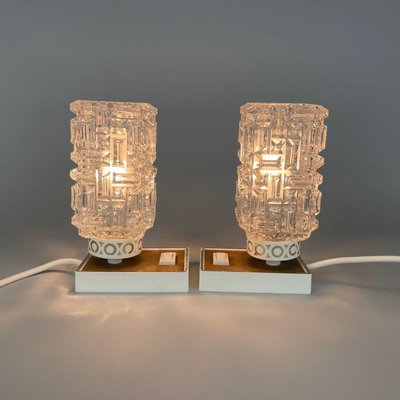 Vintage Table Lamps in Glass, 1960s, Set of 2-TZ-1383603