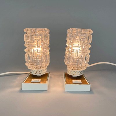 Vintage Table Lamps in Glass, 1960s, Set of 2-TZ-1383603