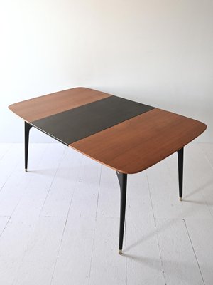 Vintage Table with Extension and Black Details, 1960s-QWP-2035433