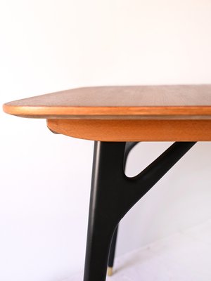 Vintage Table with Extension and Black Details, 1960s-QWP-2035433